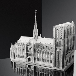 3D metal assembly model of Notre Dame Cathedral in Paris
