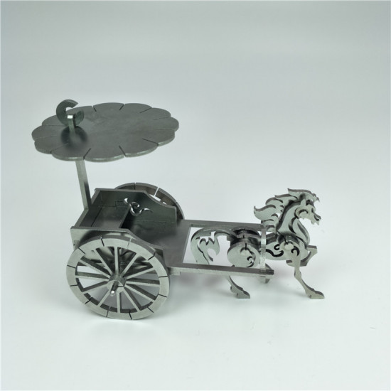 3D metal assembled horse carriage